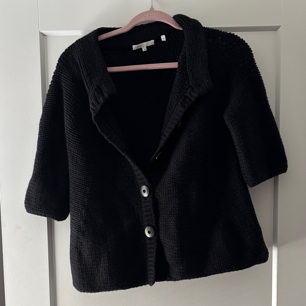 Vince Wool Short Sleeved Cardigan